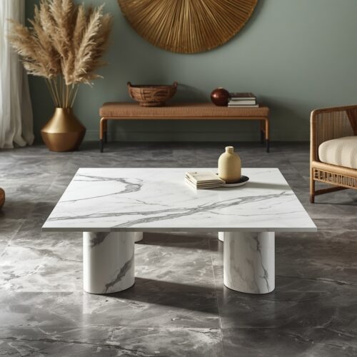 3 Sereno White Marble Center Table