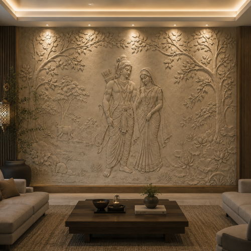 ram site 3 Vanavas — Ram Sita Forest Relief Wall Panel