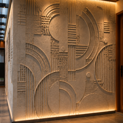 1000063074 (1) Yantra — Art Deco Geometric Abstract 3D Relief Corner Wall Sculpture
