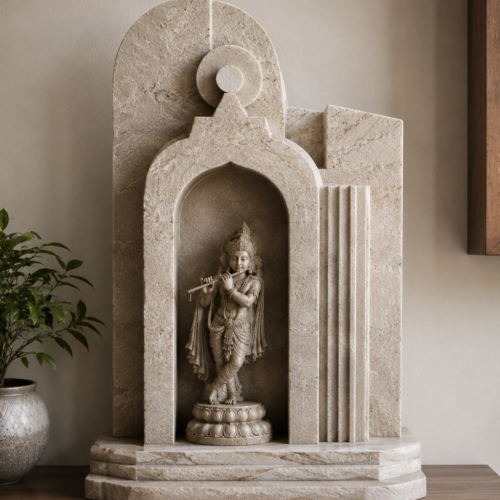 1000063653 Contemporary Krishna Marble Shrine