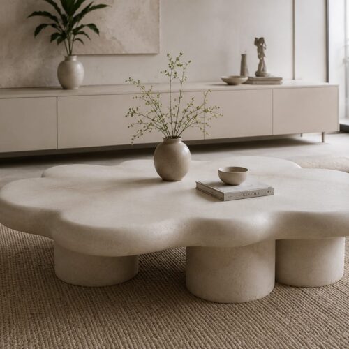 1000064203 Organic Cloud Travertine Coffee Table