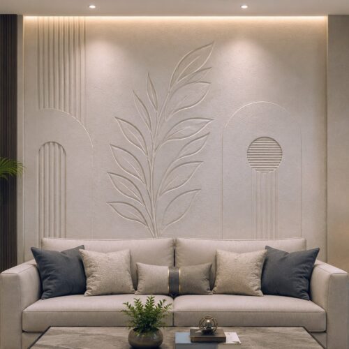 file_0000000023dc72088d36bf68c2e3fa43~2 Pallav — Minimalist Leaf Branch Arch 3D Relief Wall Panel