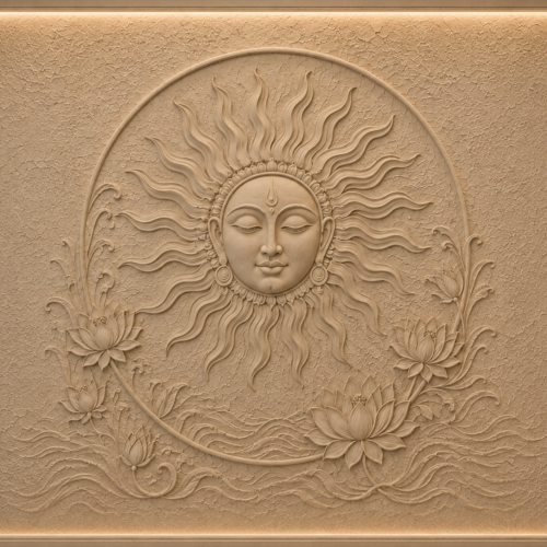 Aditya — Surya Dev Sun God Mandala Relief Wall Panel